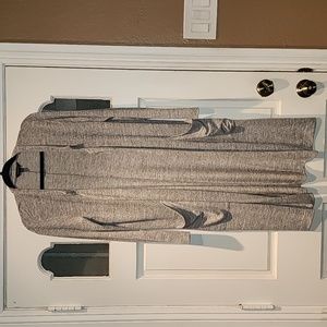 Banana Republic Factory Long Heather Gray Open Cardigan/Duster, Size Medium